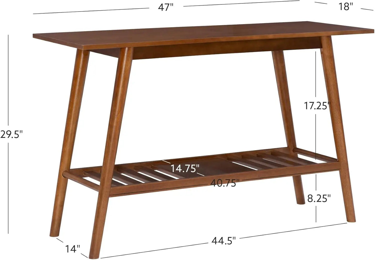 Dresden Collection | Architectural Walnut Console - captured in a curated lifestyle vignette in a Mid-Century Modern entryway setting.