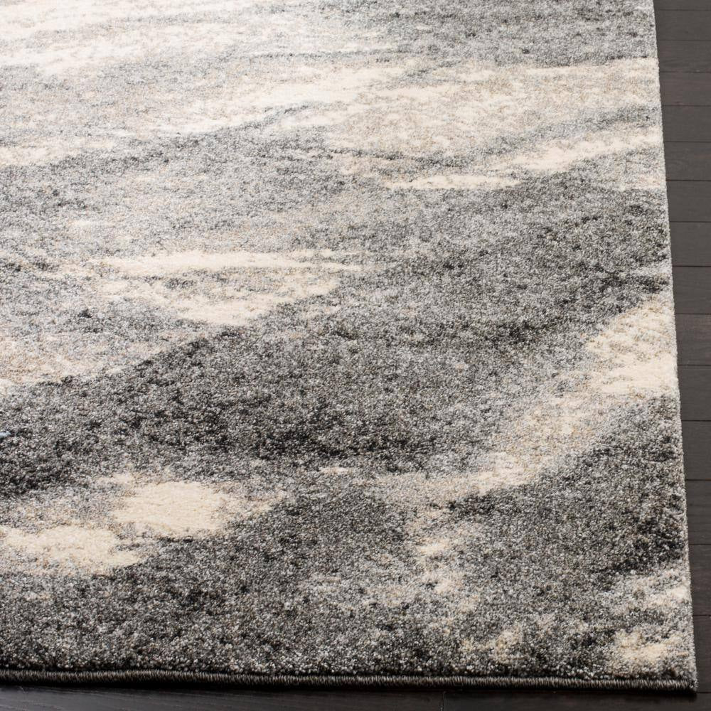 Retro Grey/Ivory 2 Ft. X 7 Ft. Solid Runner Rug