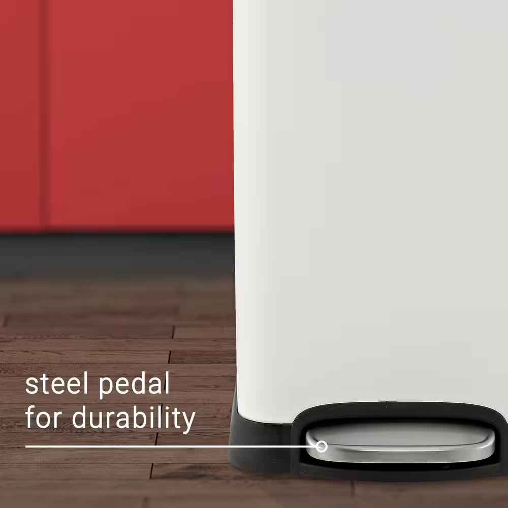 Betty Retro Mini 3.2 Gal. White Step-Open Trash Can