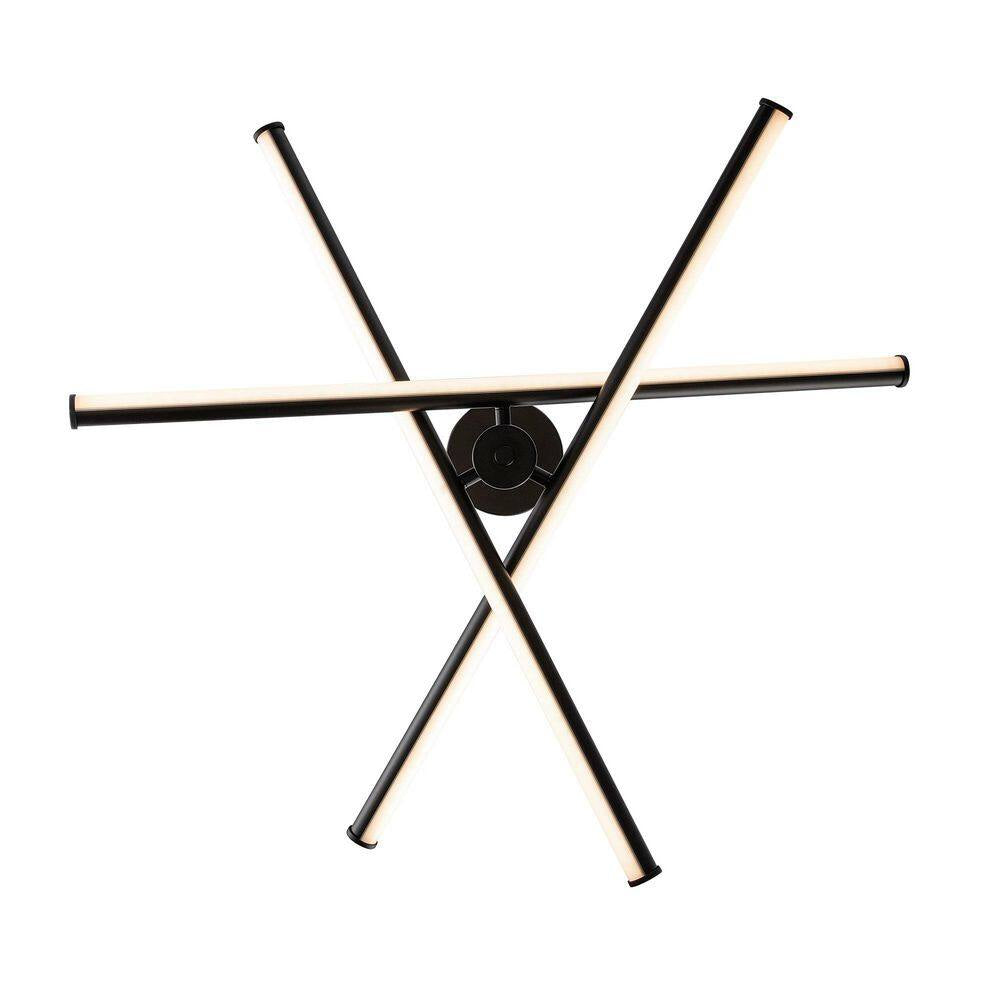 York 28 In. Modern Black Linear Integrated LED Dimmable Pendant Light Fixture with Selectable 3-CCT