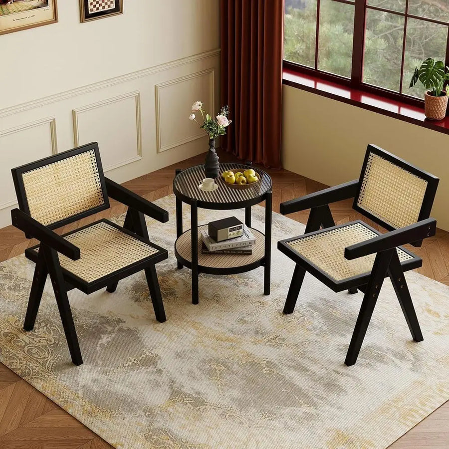 The Dresden Black Rattan Dining Chairs