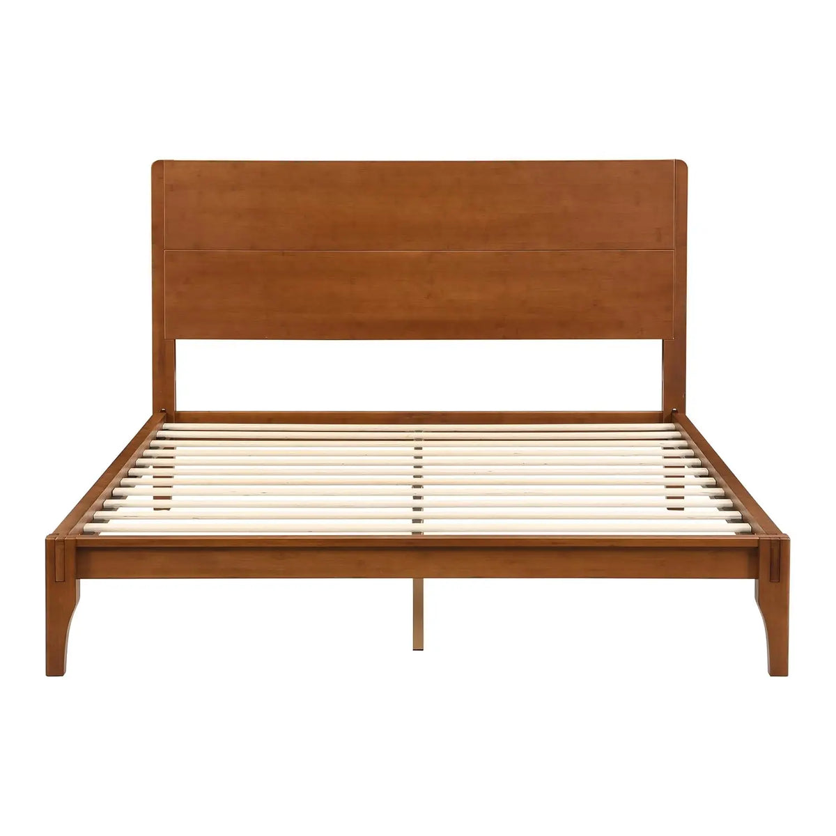Kyoto Collection | Floating Japanese-Inspired Bamboo Platform Bed - captured in a curated lifestyle vignette in a Mid-Century Modern bedroom setting.