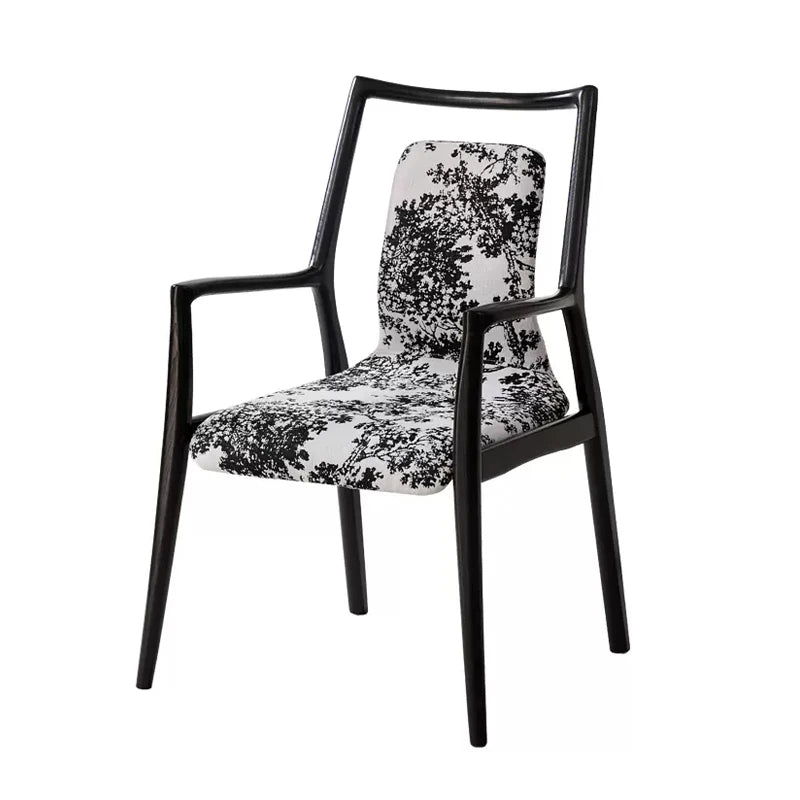 Ellington Collection | Floating Brass-Accented Walnut Armchair - detail view 19 revealing design nuance in a Mid-Century Modern living room setting.