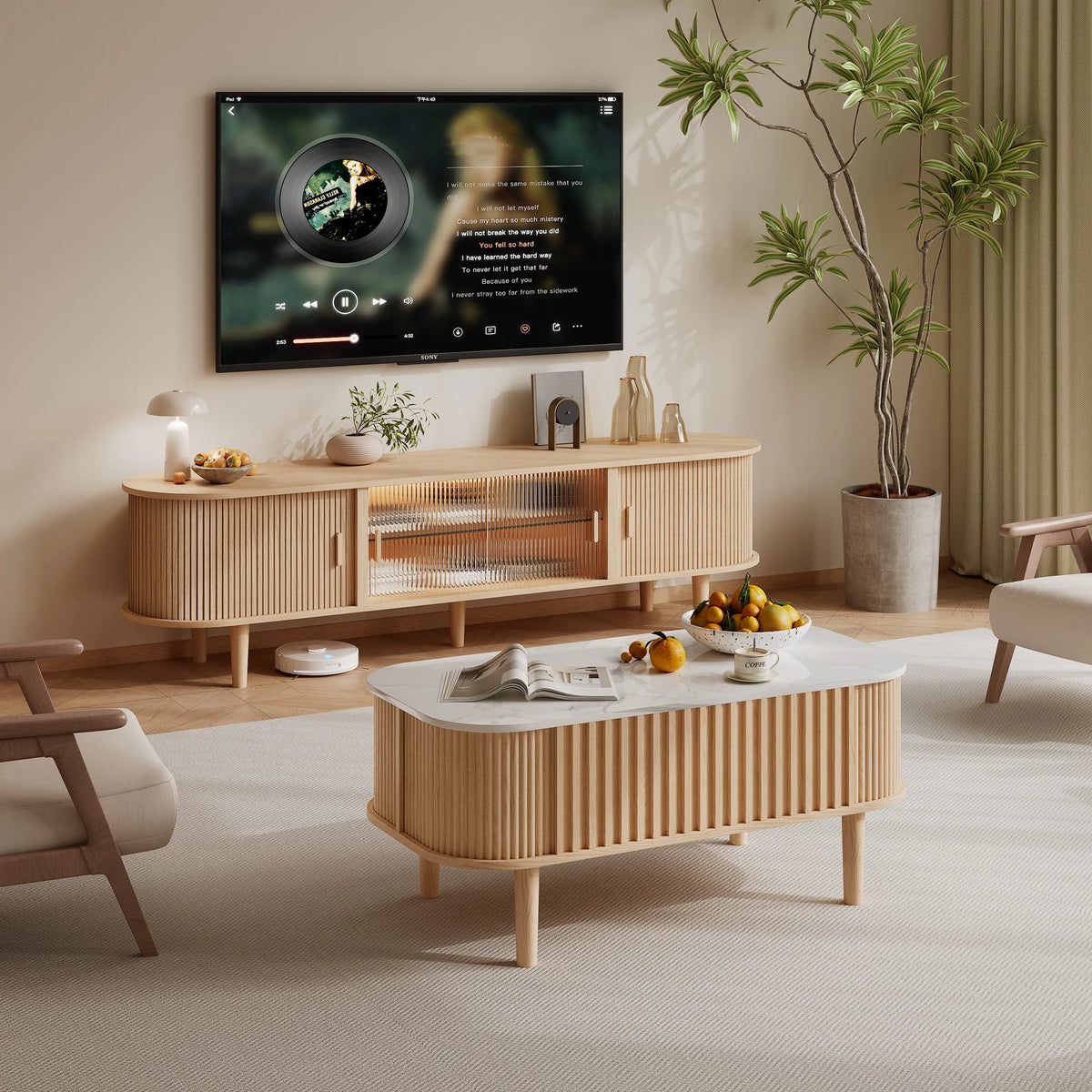 Dresden Collection | Hairpin-Legged Brass-Accented Walnut Lift-Top Table - featuring close-up joinery and artisanal finish quality in a Mid-Century Modern living room setting.