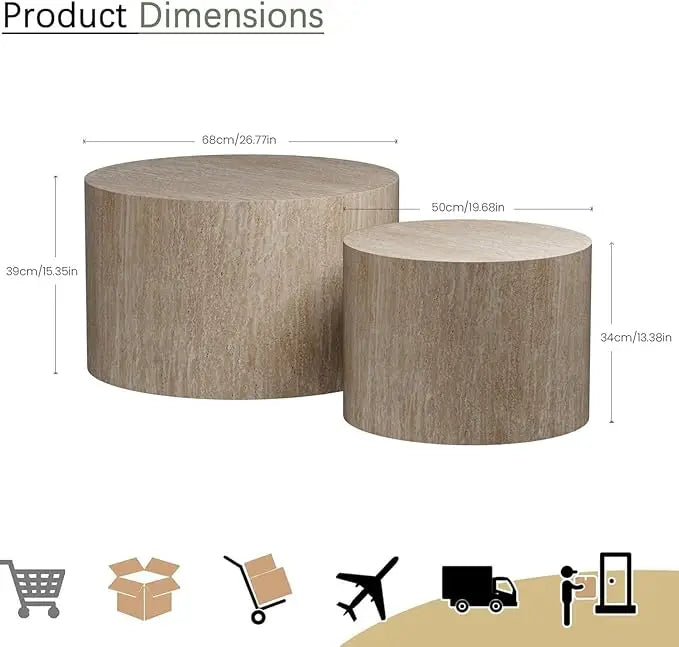 Belmont Collection | Tapered-Leg Circular Walnut Nesting Tables - Curated Furniture for the Modern Living Collection | Woodies ON Woodlawn