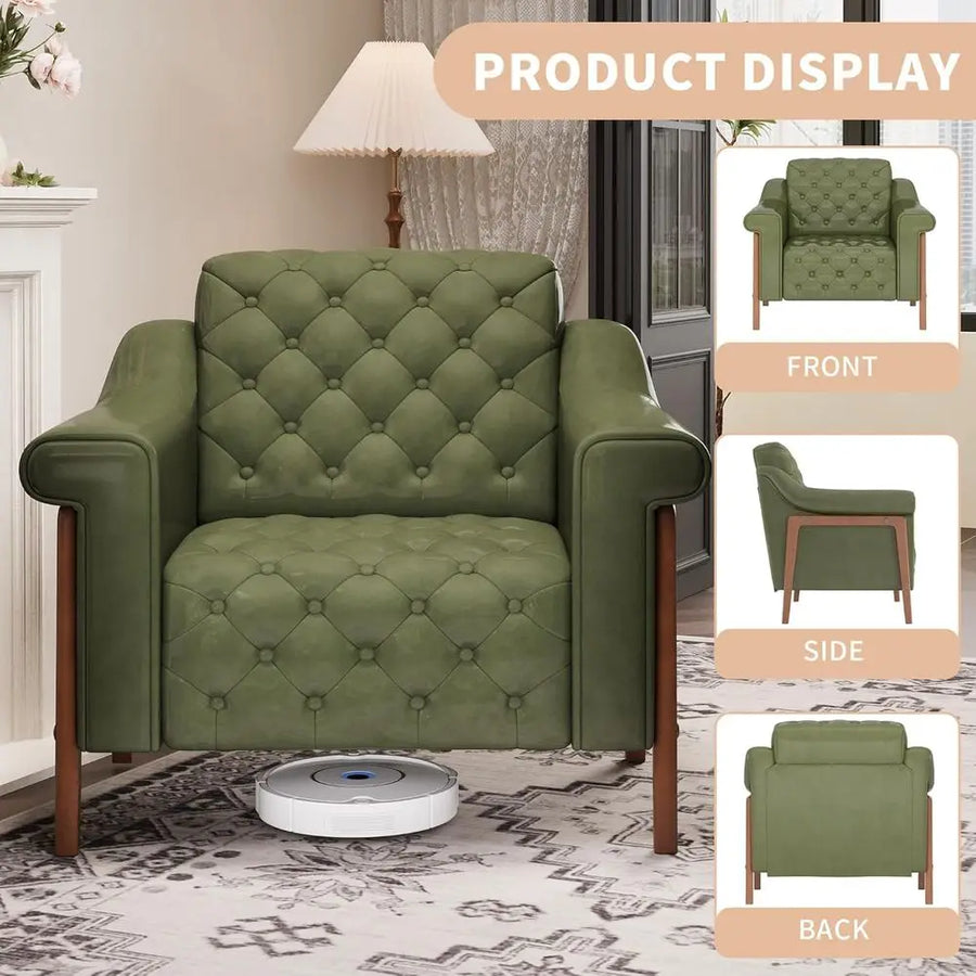 Fontaine Collection | Sculptural Velvet-Cushioned Emerald Velvet Lounge Chair - showcasing full sculptural form and curated finish in a Mid-Century Modern living room setting.