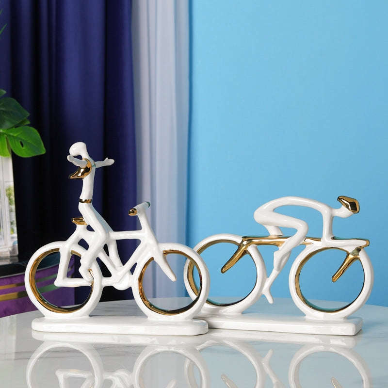 Elegant Ceramic Bicycle Ornament – Light Luxury Décor