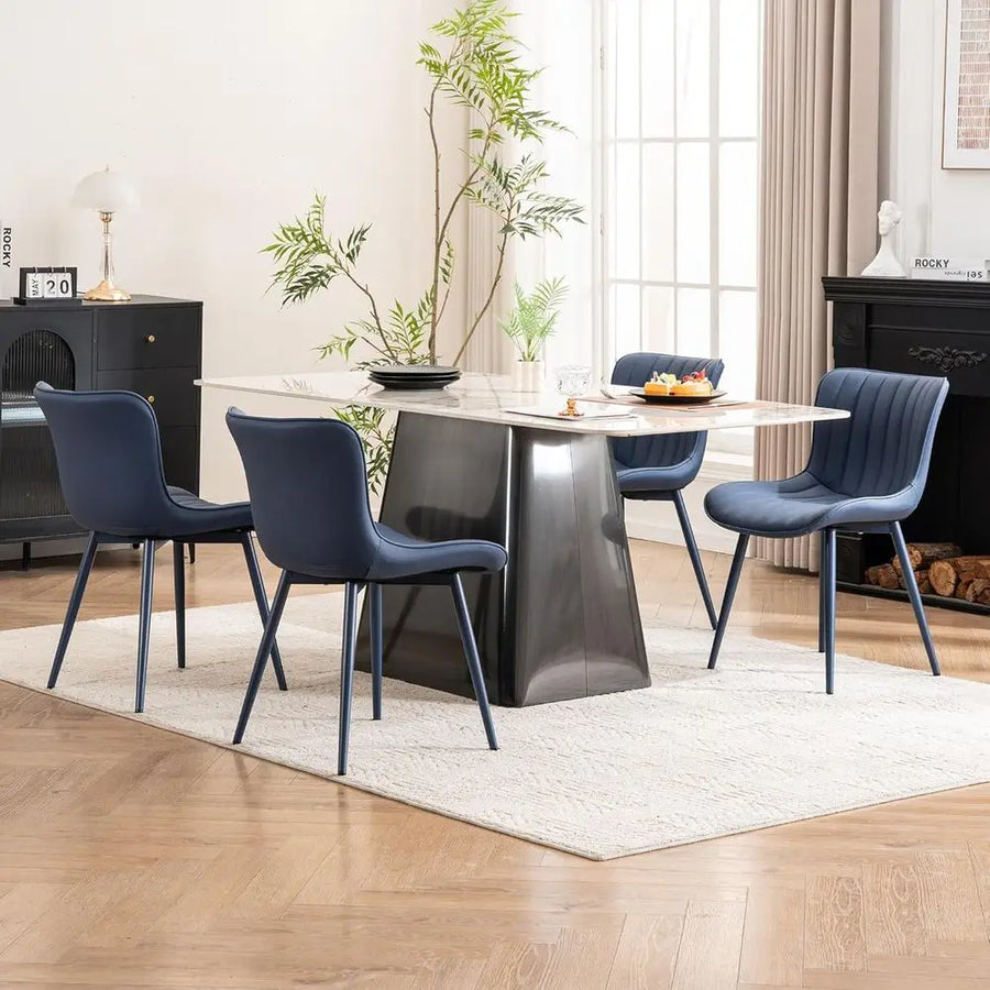 The Kensington Navy Leatherette Dining Chair