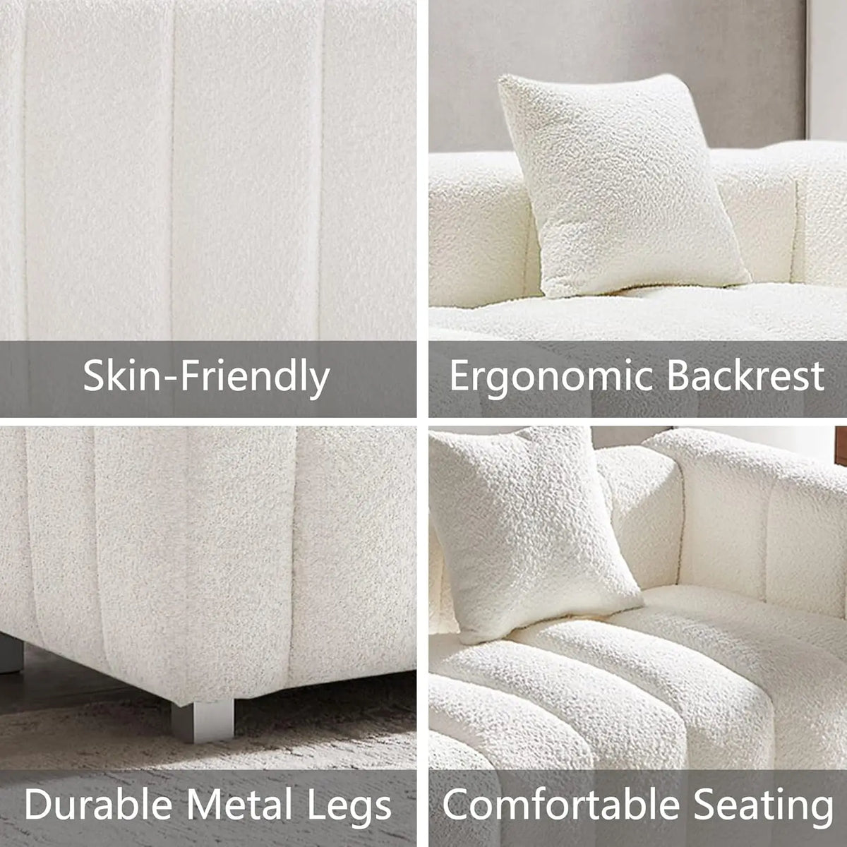 The Fontaine Boucle Three-Seater Sofa