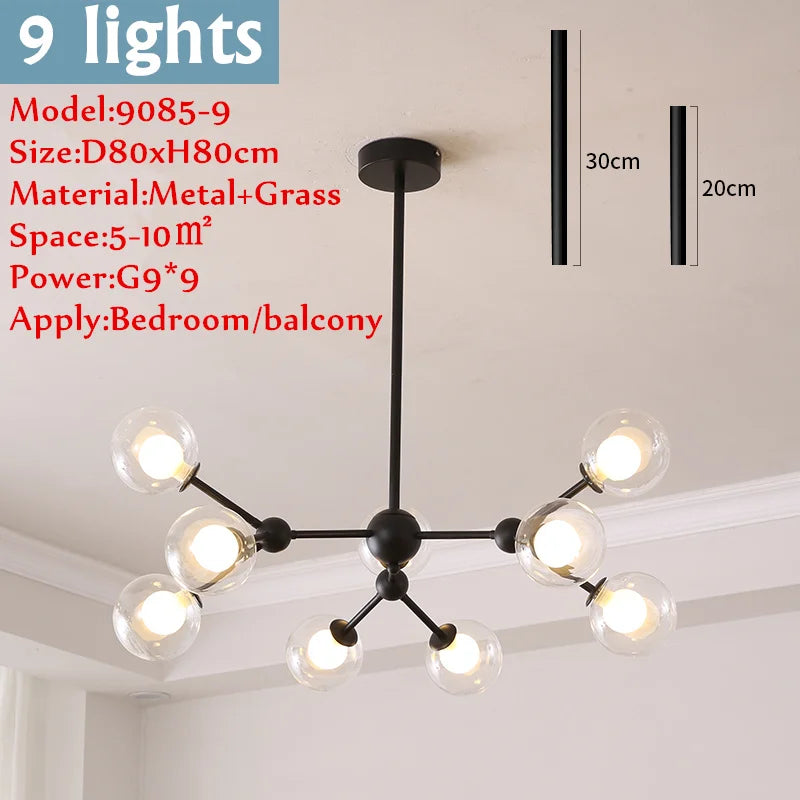 The Astoria Multi-Sphere Glass Chandelier