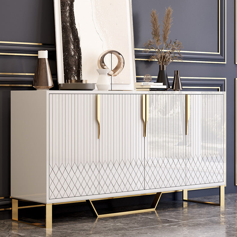 Marlowe Collection | Minimalist Brass-Accented Walnut Cabinet - featuring close-up joinery and artisanal finish quality in a Mid-Century Modern living room setting.