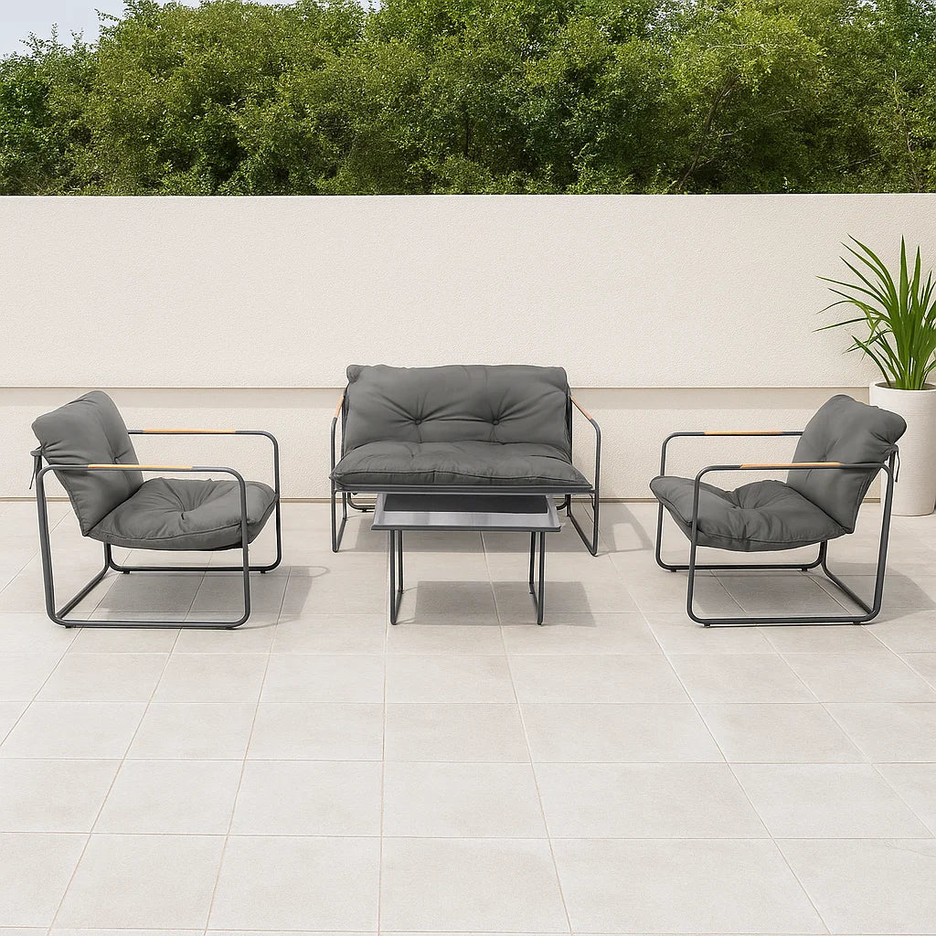 Modern Metal Patio Furniture Set Stylish Fabric Outdoor Sofa & Garden Conversation Set for Durable Outdoor Sofa Set