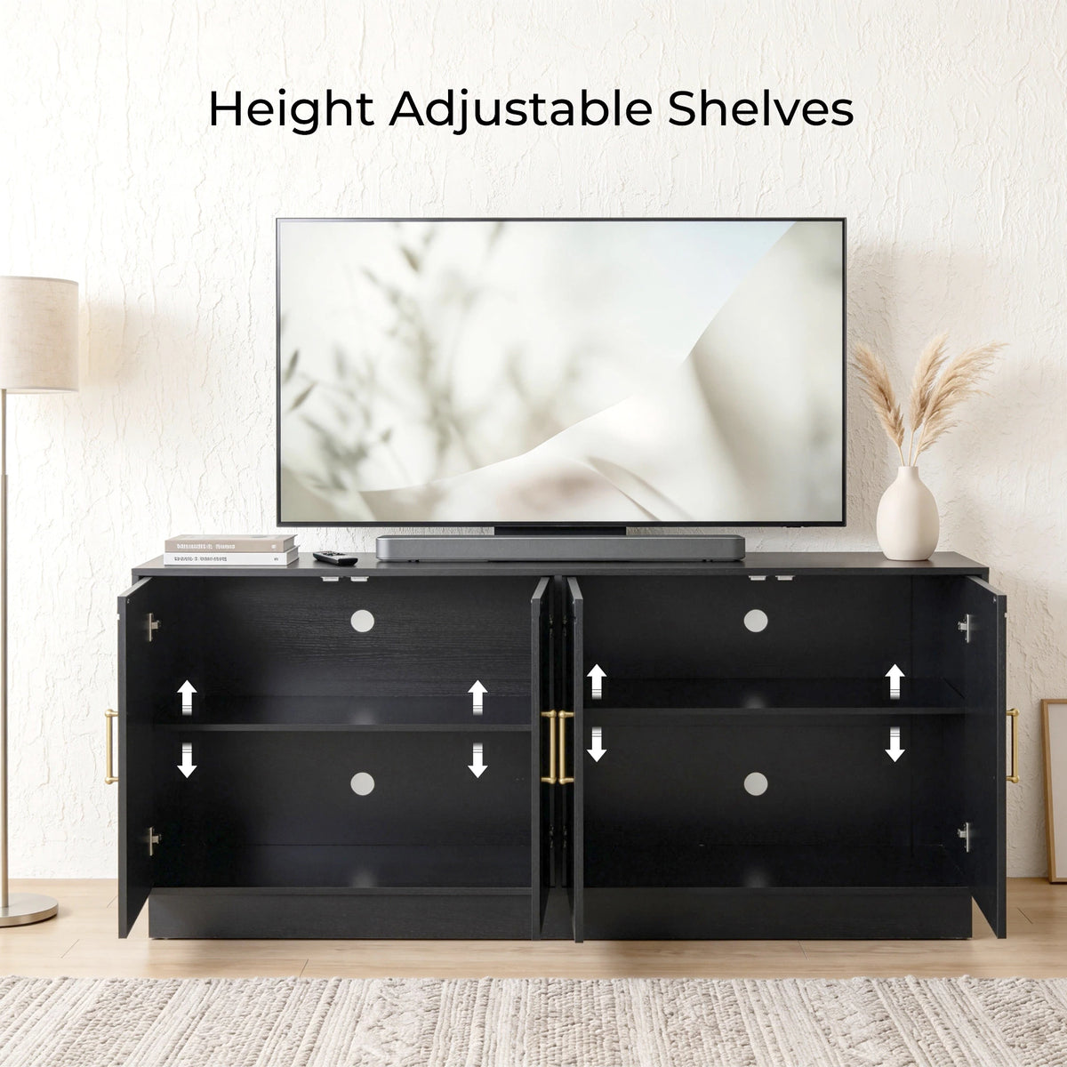 65" Mid-Century Modern TV Stand with Storage