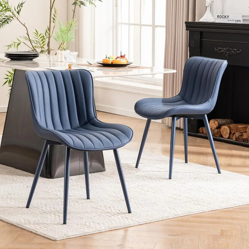 The Kensington Navy Leatherette Dining Chair