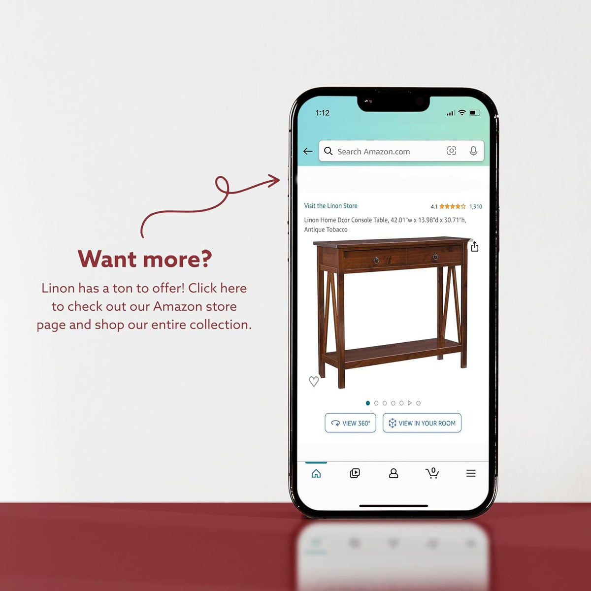 Linon Melissa Mid-Century Modern Walnut Console Table