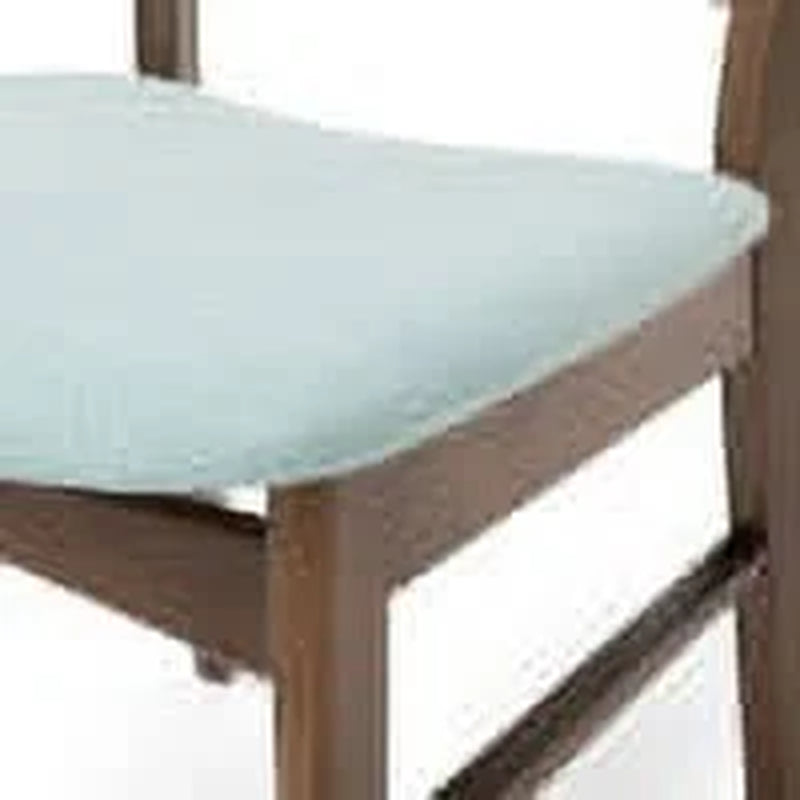 GDF Studio Isador Mid Century Modern Fabric Upholstered Wood Dining Chairs, Set of 2, Mint and Walnut