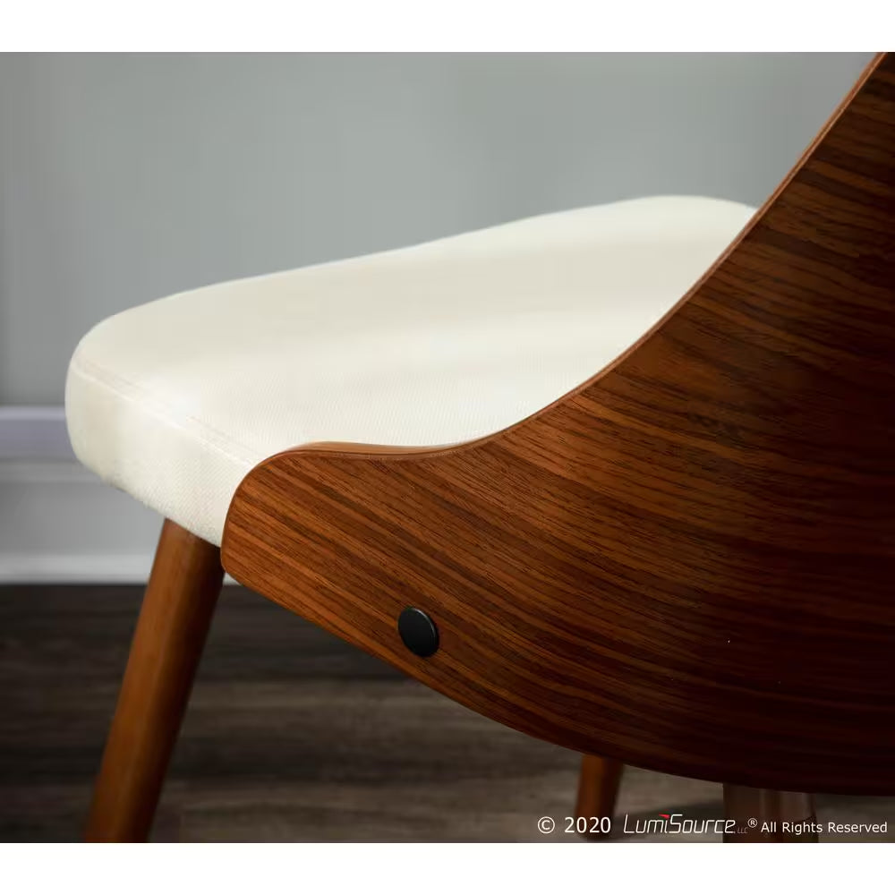 Elevate Your Dining Space with the Anabelle Mid-Century Walnut & Cream Chair! 🍽️✨