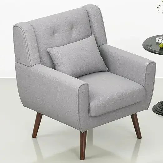 Ellington Collection | Tapered-Leg Atomic-Era Walnut & Wool Lounge Chair - highlighting material texture and craftsmanship detail in a Mid-Century Modern living room setting.