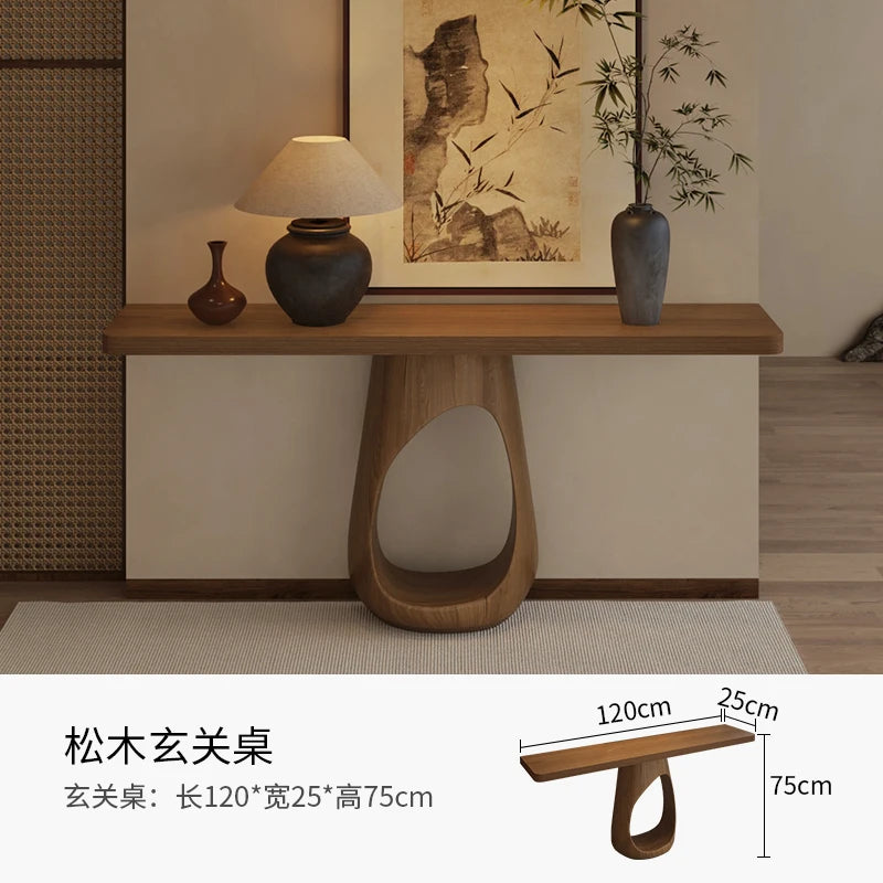 Valencia Collection | Architectural Walnut Console Table - detail view 13 revealing design nuance in a Mid-Century Modern entryway setting.