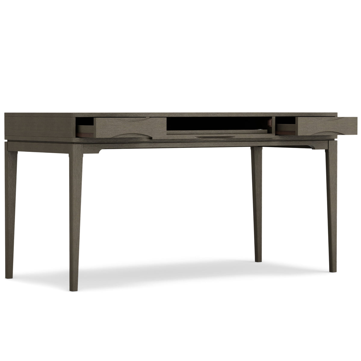 Harper 60 Inch Wide Solid Wood Mid Century Modern Desk in Farmhouse Grey