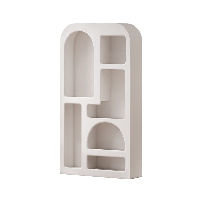 Meridian Collection | California White Lacquer Storage Cabinet - presented at scale within a designed interior in a Mid-Century Modern living room setting.