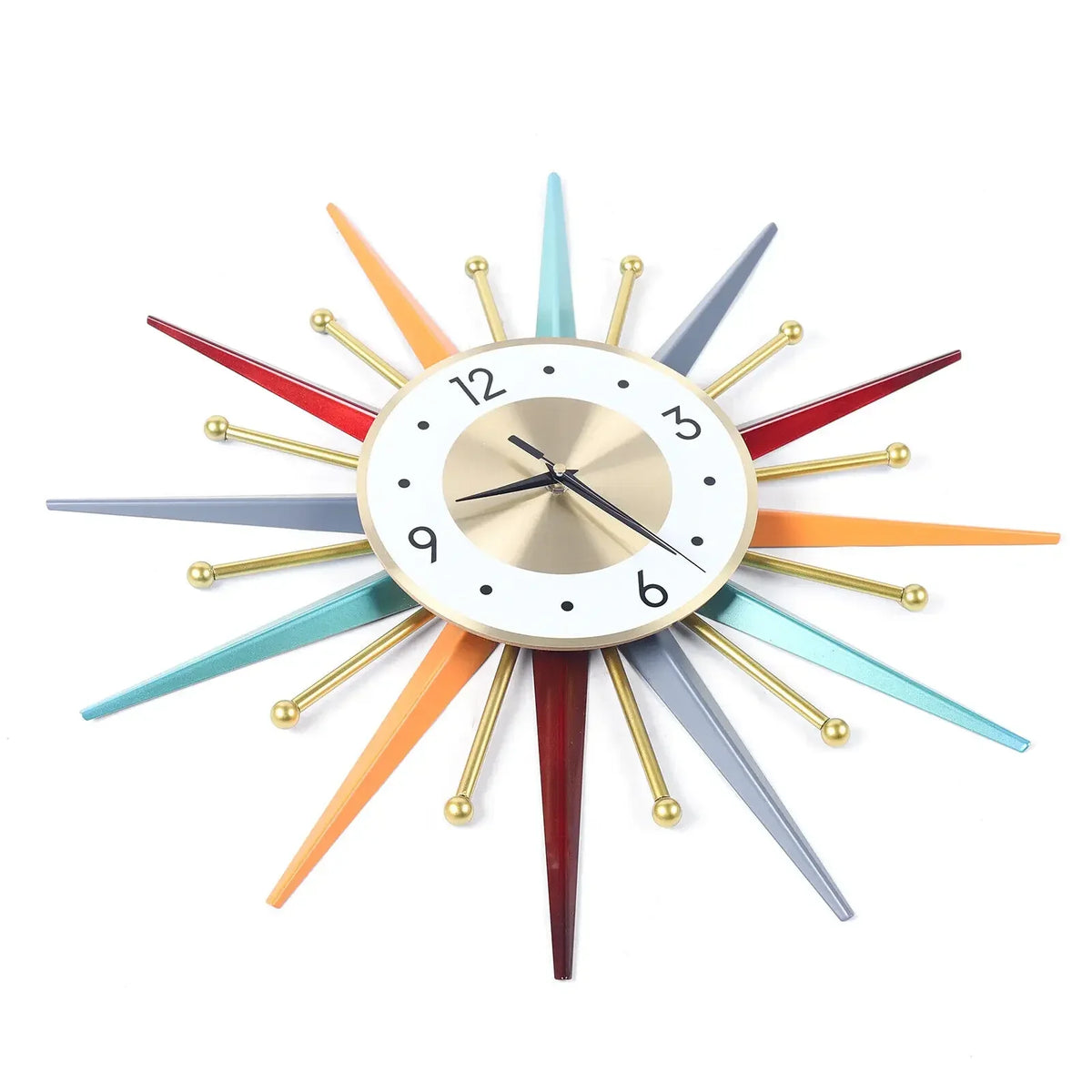 The Astoria Spun Brass Sunburst Wall Clock