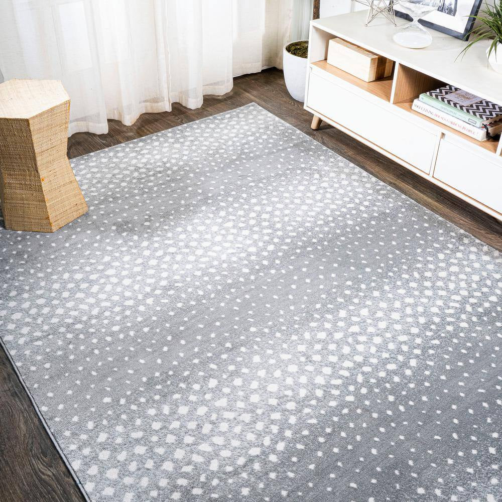 Antelope Gray/Cream 4 Ft. X 6 Ft. Modern Animal Print Area Rug