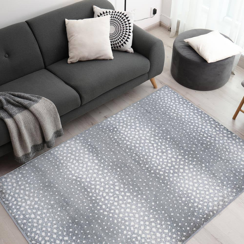 Antelope Gray/Cream 4 Ft. X 6 Ft. Modern Animal Print Area Rug