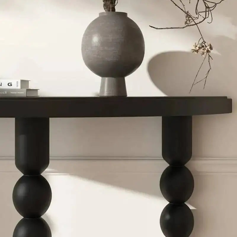 Fontaine Collection | Hairpin-Legged Display Walnut Console - captured in a curated lifestyle vignette in a Mid-Century Modern entryway setting.