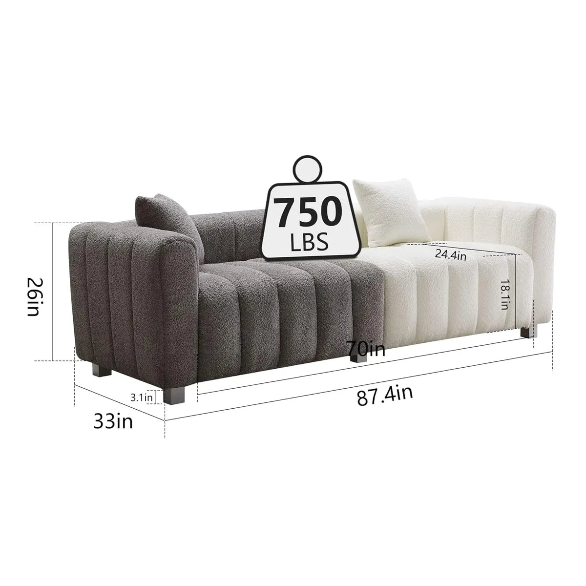 The Fontaine Boucle Three-Seater Sofa
