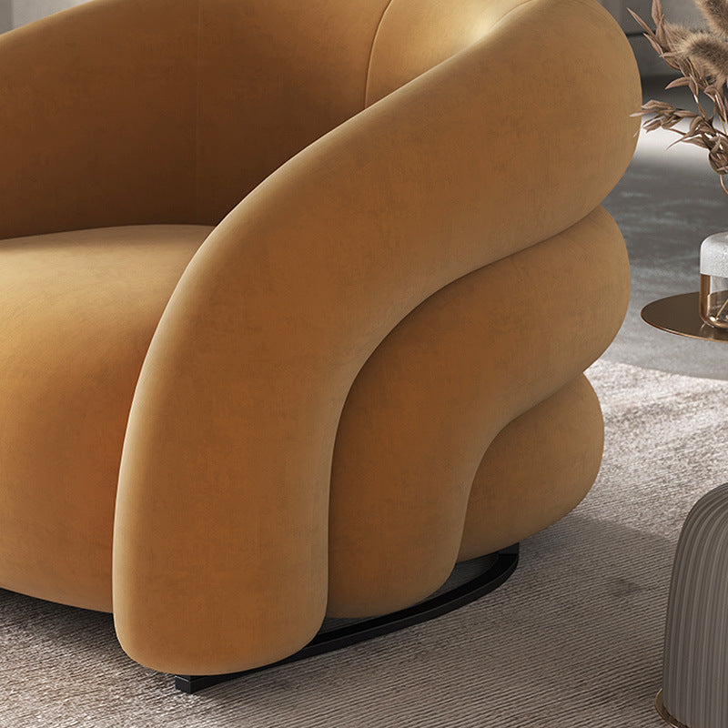 Ellington Collection | Sculptural Nordic Customizable Lounge - styled from an alternate angle revealing dimensional depth in a Mid-Century Modern living room setting.