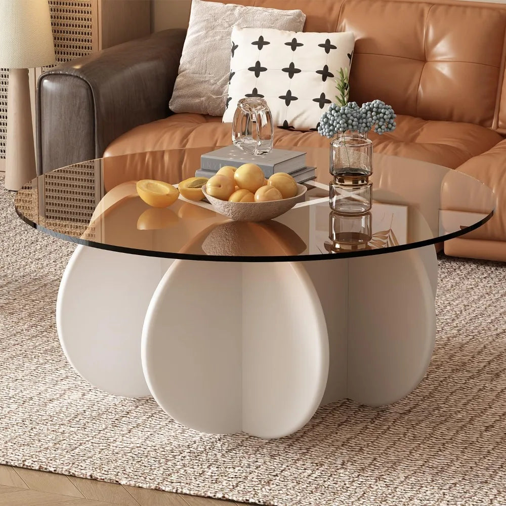 Astoria Collection | Hairpin-Legged Glass-Top Tempered Glass Coffee Table - highlighting material texture and craftsmanship detail in a Mid-Century Modern living room setting.