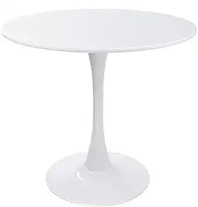 Dresden Collection | Sculptural Marble-Topped Carrara Marble Tulip Table - detail view 18 revealing design nuance in a Mid-Century Modern living room setting.