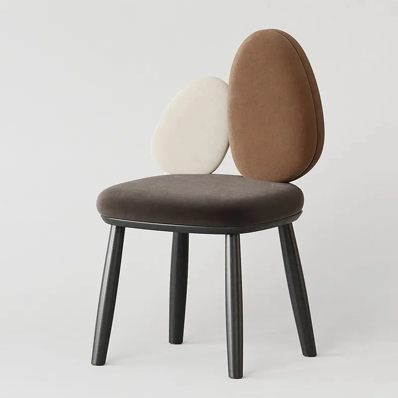 Ellington Collection | Round Atomic-Era Solid Walnut Dining Chairs - demonstrating proportional harmony within the collection in a Mid-Century Modern dining room setting.