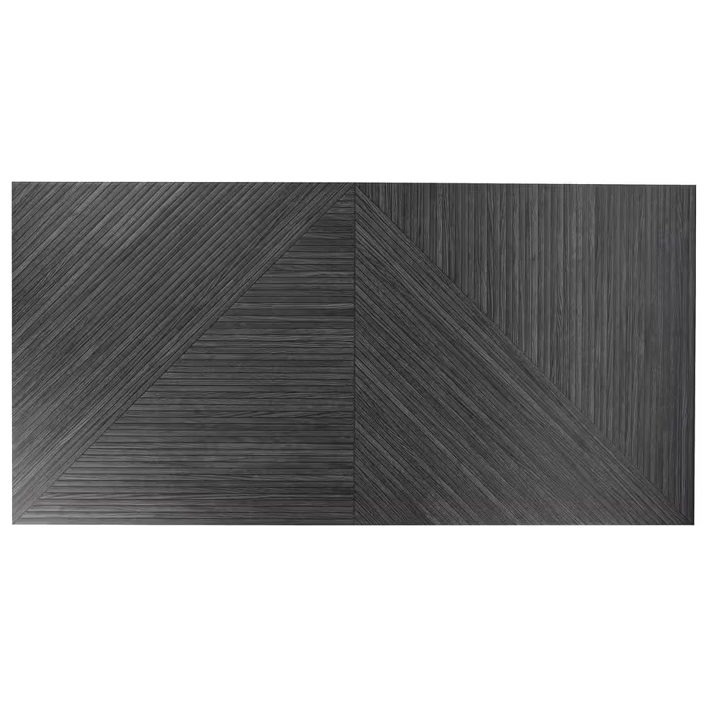 Luxury Ribbed Charcoal 23.62 In. X 47.24 In. Matte Porcelain Wall (15.49 Sq. Ft./Case)