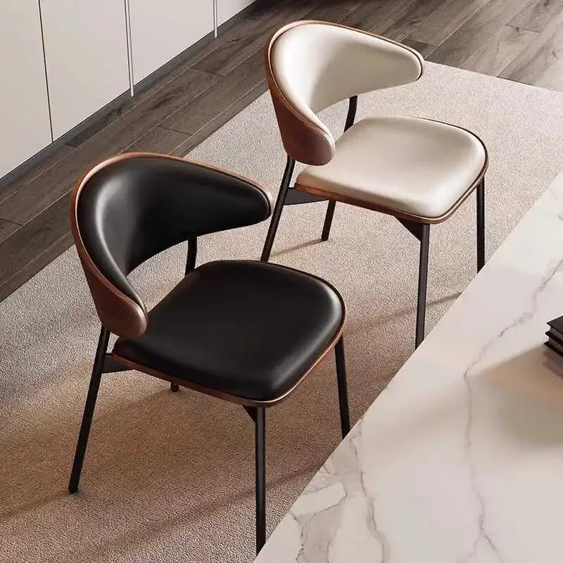 The Fontaine Cognac Leather Dining Chairs