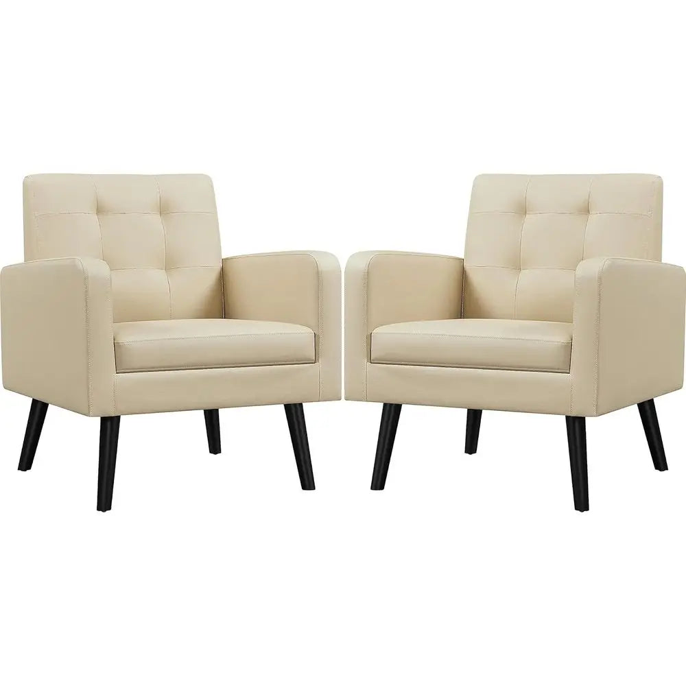 Dresden Collection | Sculptural Leather-Wrapped Vegan Leather Accent Chairs - styled from an alternate angle revealing dimensional depth in a Mid-Century Modern living room setting.