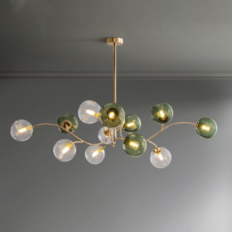 Fontaine Collection | Sculptural Glass-Topped Brass Constellation - showcasing full sculptural form and curated finish in a Mid-Century Modern living room setting.