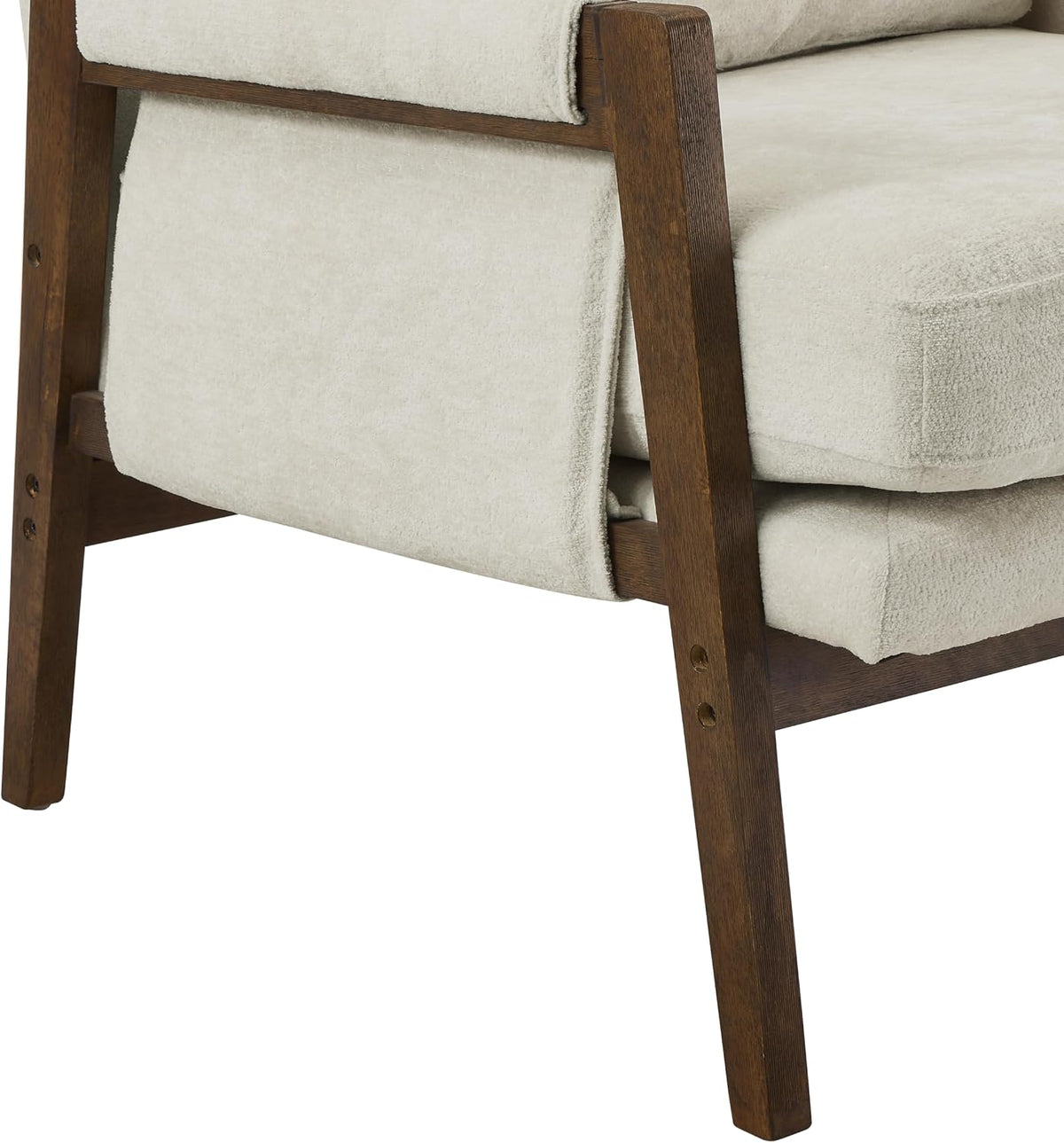 Kelly Mid-Century Modern Accent Armchair, White