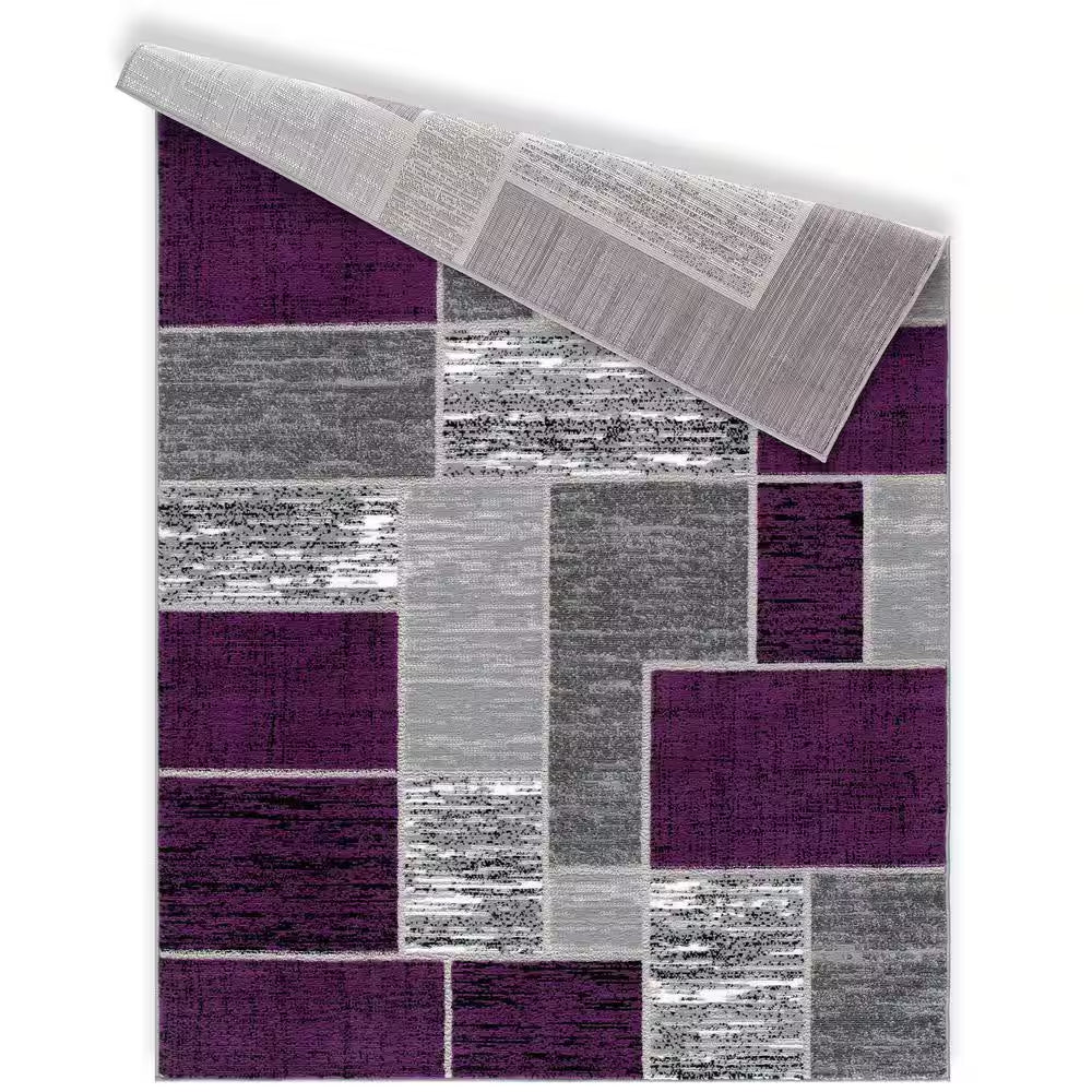 Verena Purple Geometric 2 Ft. X 6 Ft. Runner Rug
