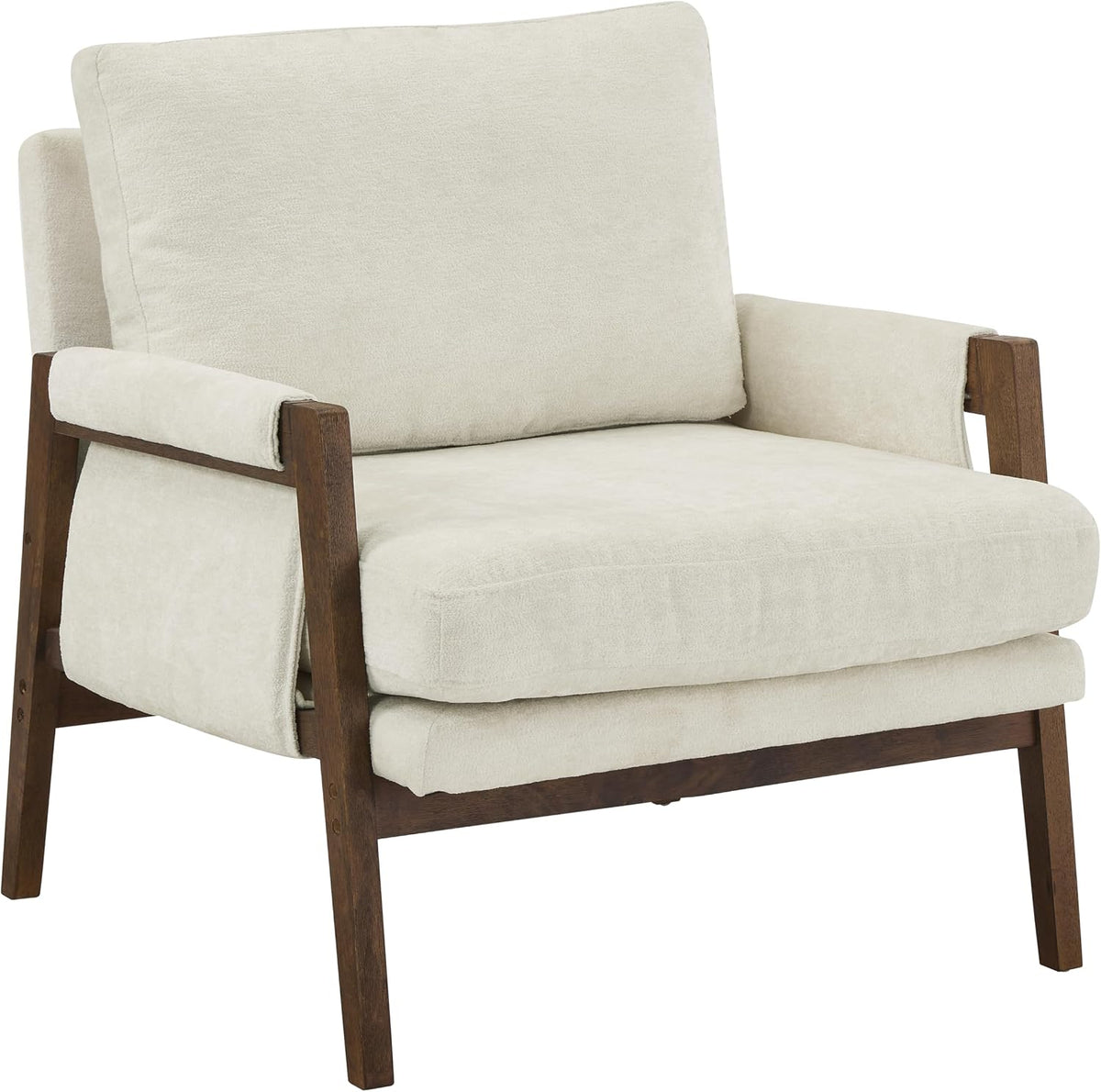 Kelly Mid-Century Modern Accent Armchair, White