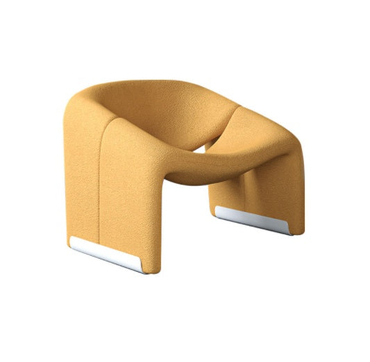 Ellington Collection | Sculptural Velvet-Cushioned Velvet Lounge Chair - exhibiting shadow play and geometric silhouette detail in a Mid-Century Modern living room setting.