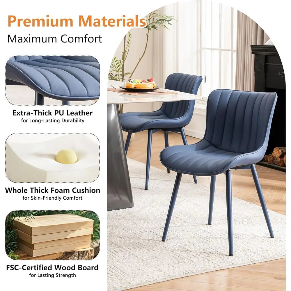 The Kensington Navy Leatherette Dining Chair