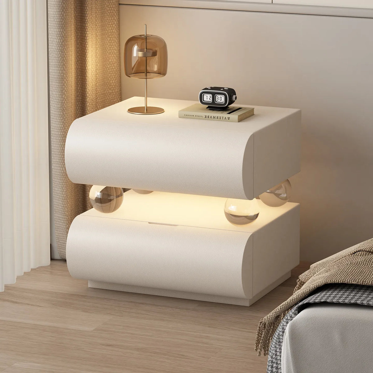 Belmont Collection | Tapered-Leg Nordic Nordic Bedside Table - Curated Bedroom for the Modern Living Collection | Woodies ON Woodlawn