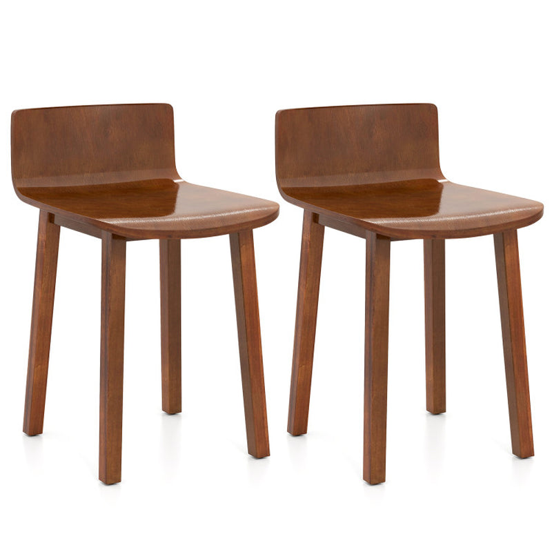 Wood Dining Chair Set of 2 Farmhouse Kitchen Dining Room Chairs Mid-Century Modern Armless Side Chairs