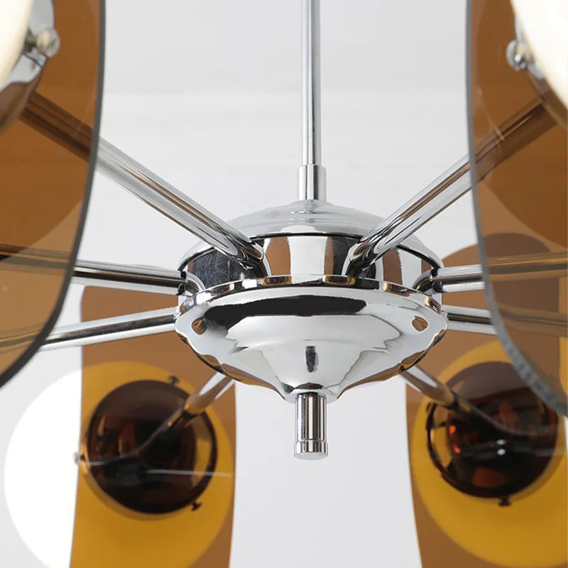 Fontaine Collection | Geometric Brass-Accented Brass Constellation - presented at scale within a designed interior in a Mid-Century Modern living room setting.