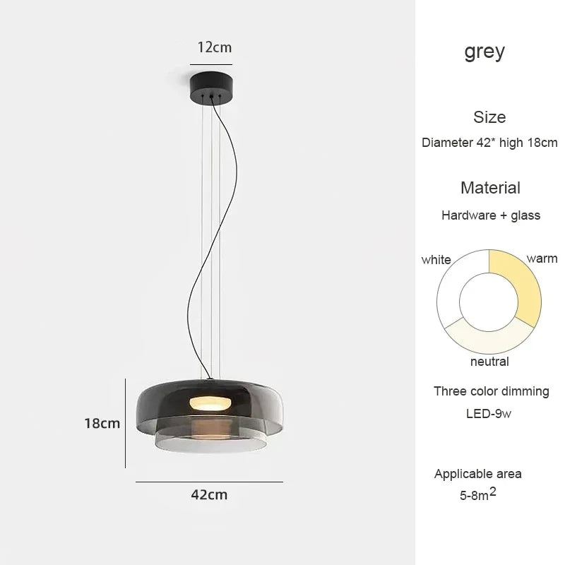 Belmont Collection | Geometric Glass-Topped Blown Glass Pendant - Curated Lighting for the Modern Living Collection | Woodies ON Woodlawn