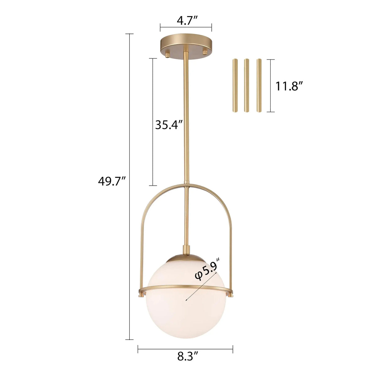 Fontaine Collection | Floating Glass-Topped Frosted Gold Glass Pendant - showcasing full sculptural form and curated finish in a Mid-Century Modern living room setting.