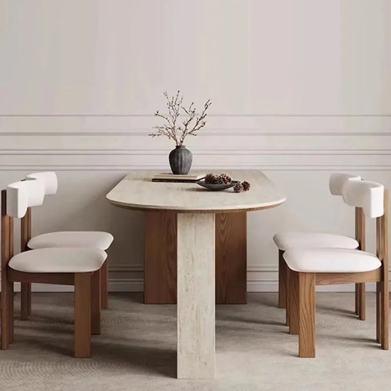 The Dresden Travertine Dining Table