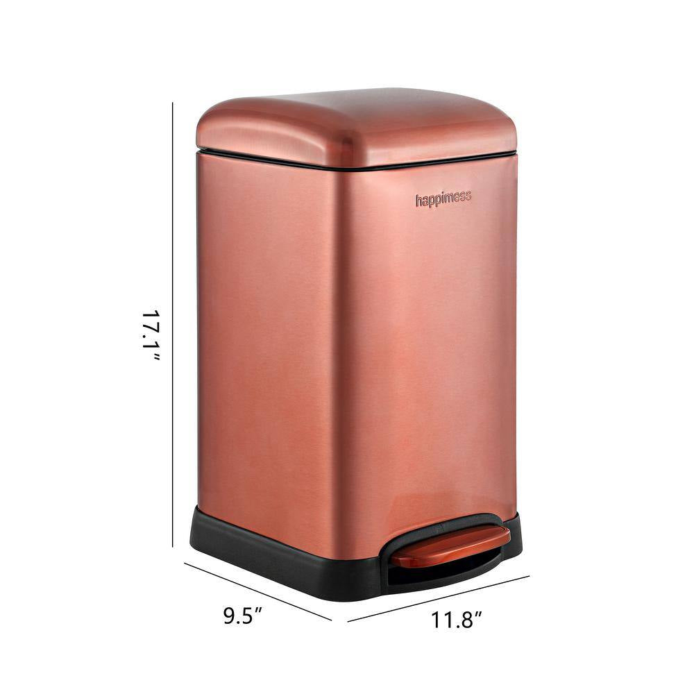 Betty Retro Mini 3.2 Gal. Rose Gold Step-Open Trash Can